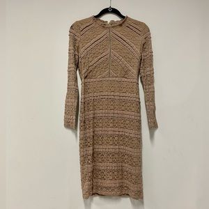NWT Böhme Carmen Tan Lace Boho Dress Size Small